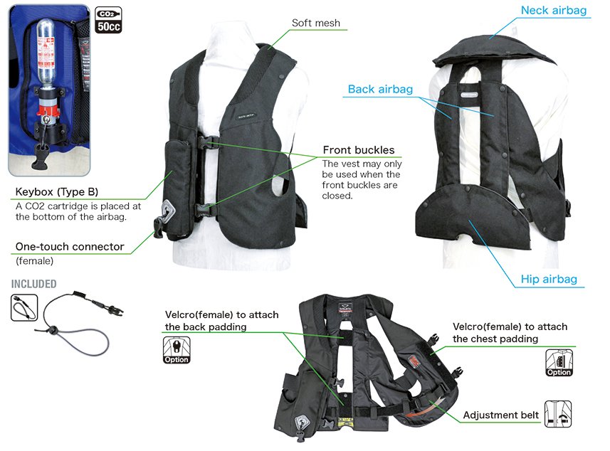 Chaleco Airbag Infantil SKV Tipo Arnés Hit-Air (CO2 50 cc)